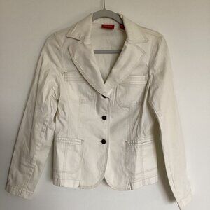 Valerie Stevens Off White Denim Jacket Size Small